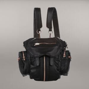 ALEXANDER WANG Marti Backpack 3-way Leather Rose Gold Black bag crossbody